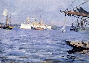 Anders Zorn The Battleship Baltimore in Stockholm Harbor oil painting on canvas